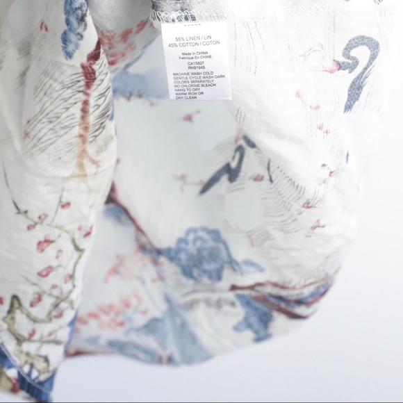 Lilibleu light linen cotton Japanese art print top - Picture 5 of 9